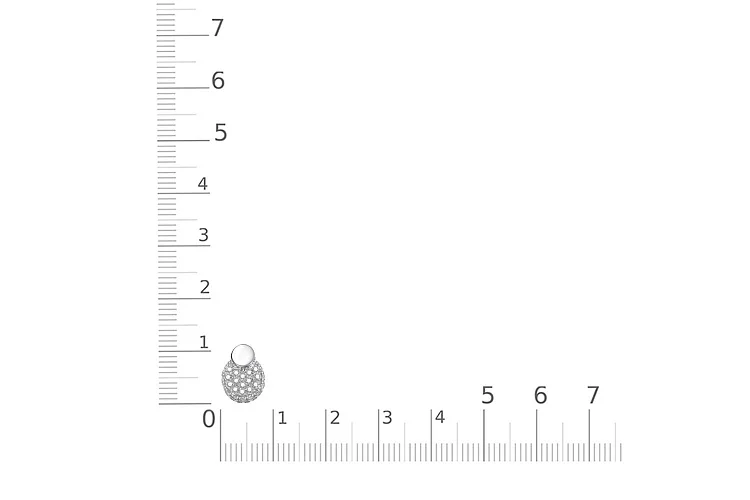 Подвеска круги из белого золота с 37 фианитами