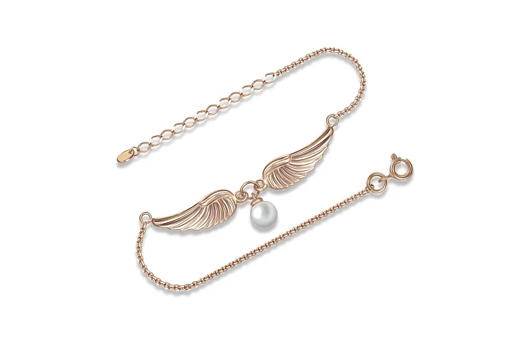 Браслет Крыло из красного золота с жемчугом