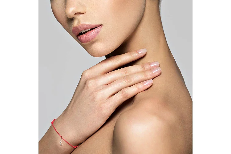 Браслет Буква из красного золота с 3 фианитами