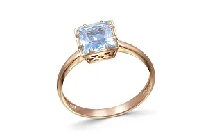 Кольцо из красного золота с топазом sky