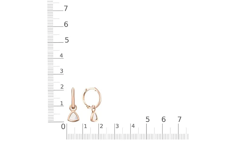 Серьги из красного золота с перламутром