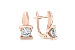 Серьги из красного золота с 26 бриллиантами