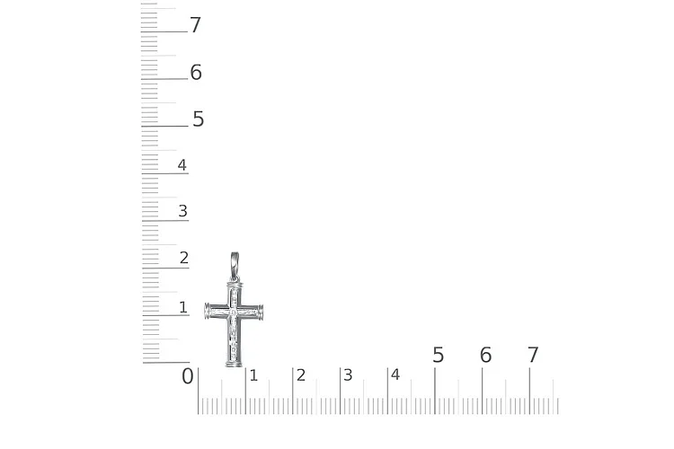 Крест из белого золота без вставок