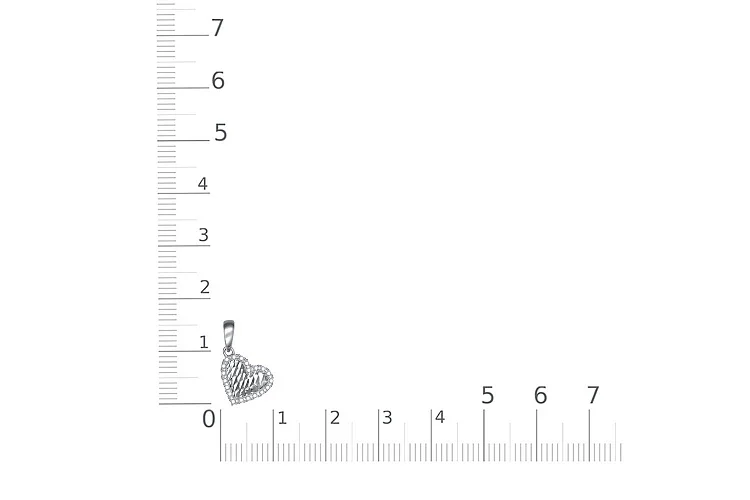 Подвеска Сердце из белого золота с 20 фианитами