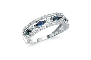 Кольцо из белого золота с 7 сапфирами и 38 бриллиантами