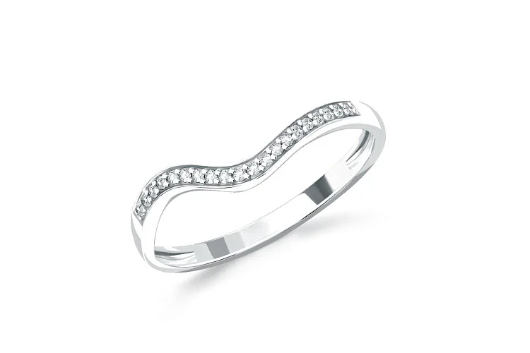 Кольцо Дорожка из белого золота с 20 фианитами
