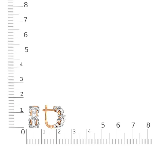 Серьги Дорожки из красного золота с 8 бриллиантами