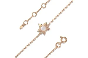 Детский браслет Звезда из красного золота с перламутром