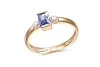 Кольцо из красного золота с 3 фианитами