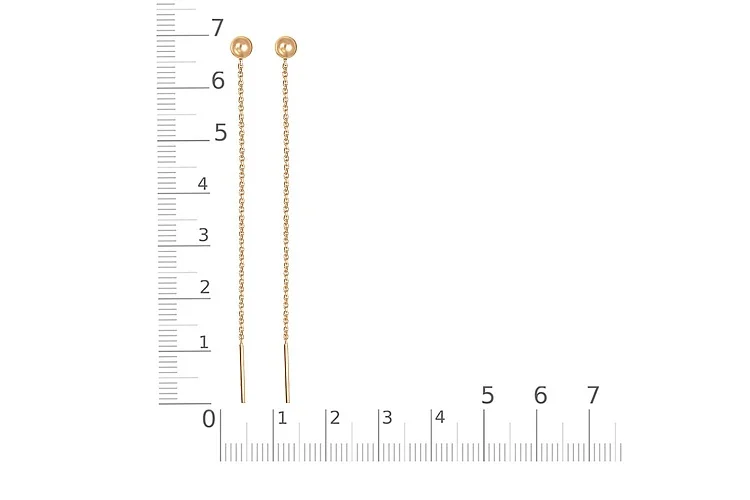 Серьги-продёвки Шары из красного золота без вставок