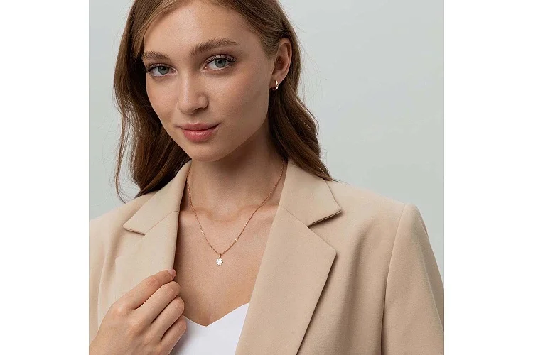 Подвеска Клевер из красного золота без вставок