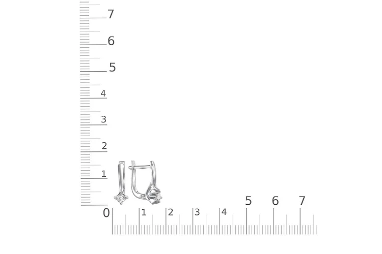 Серьги из белого золота с 2 бриллиантами