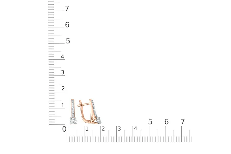 Серьги из красного золота с 18 бриллиантами