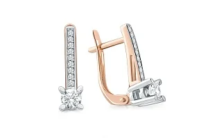 Серьги из красного золота с 20 бриллиантами