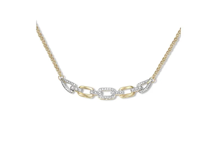 Колье из жёлтого золота с 50 фианитами