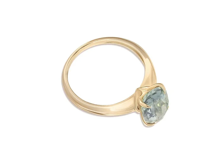 Кольцо из жёлтого золота с празиолитом