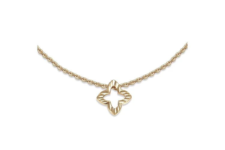 Колье Клевер из жёлтого золота без вставок