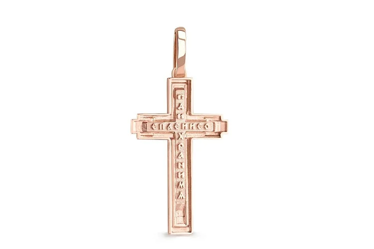 Крест из красного золота без вставок