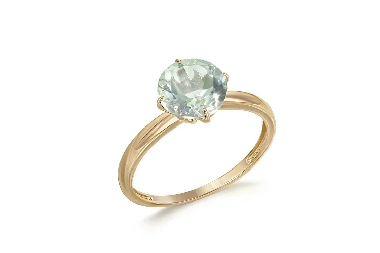 Кольцо из жёлтого золота с аметистом