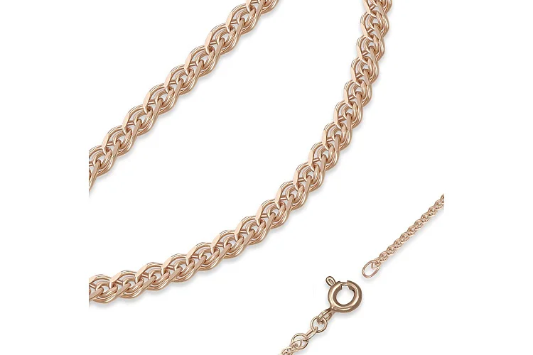 Цепь плетение нонна ⌀ нити 0,35 мм  из красного золота