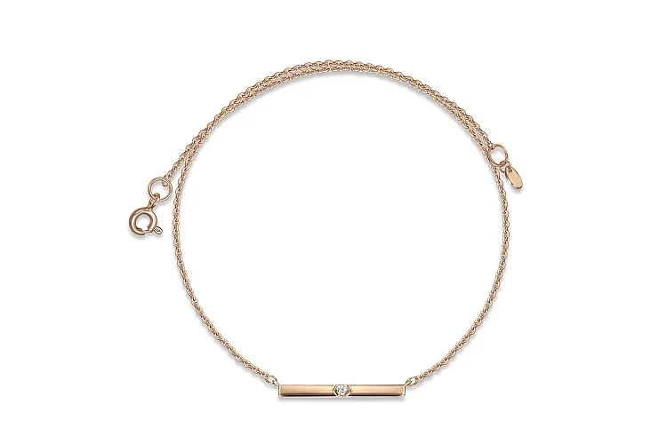 Колье из красного золота с фианитом