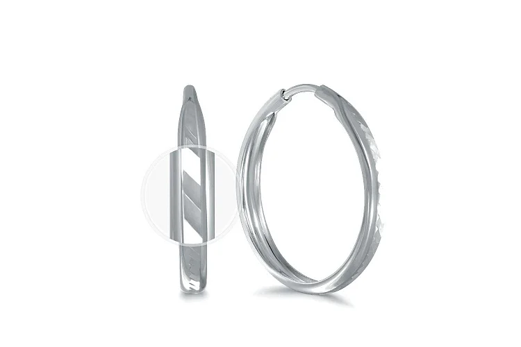 Серьги-конго из белого золота без вставок