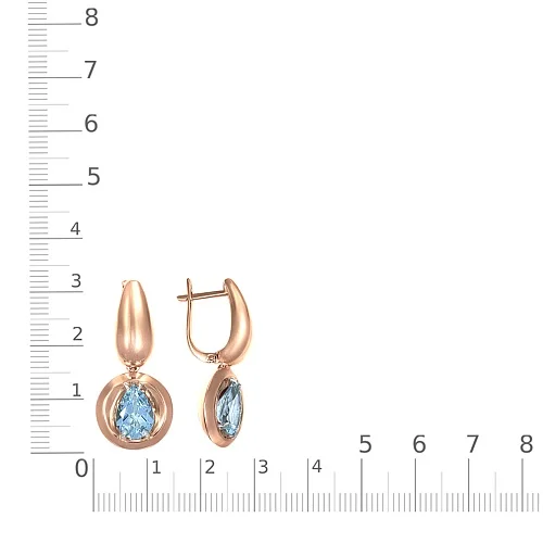 Серьги из красного золота с 2 топазами sky