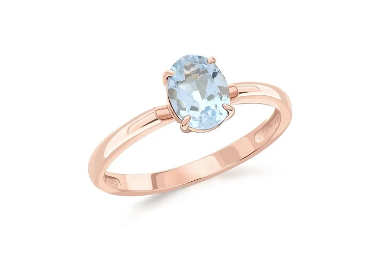 Кольцо из красного золота с топазом sky