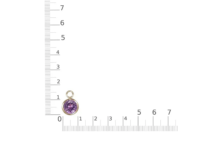 Подвеска серёг-трансформеров из жёлтого золота с аметистом