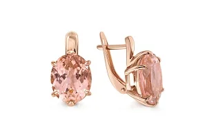 Серьги из красного золота с 2 ситаллами