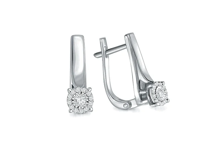 Серьги из белого золота с 26 бриллиантами