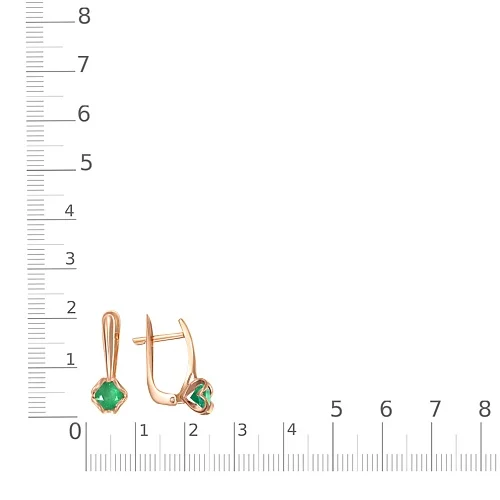 Серьги из красного золота с 2 агатами