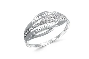 Кольцо из белого золота с 26 фианитами