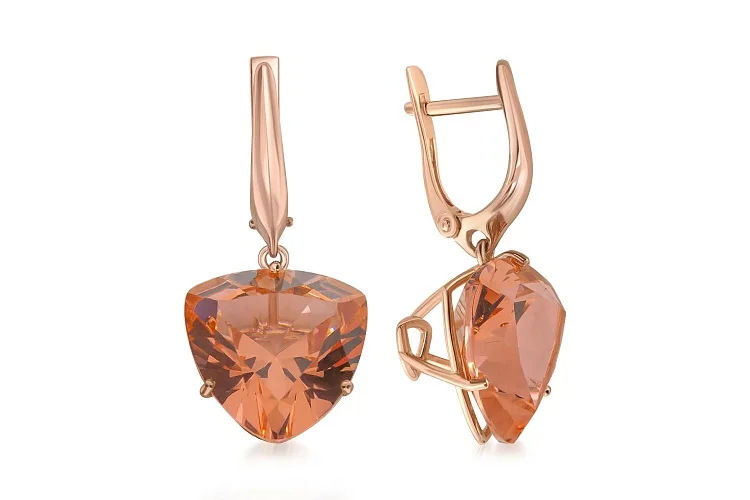 Серьги из красного золота с 2 наноситалами