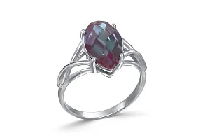 Кольцо из белого золота с александритом