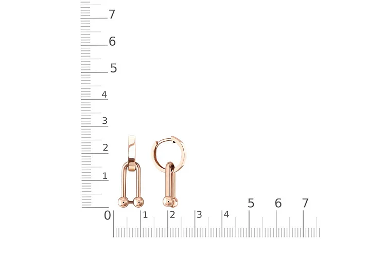 Серьги-трансформеры из красного золота без вставок