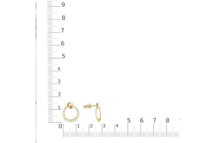 Серьги-пусеты Круги из жёлтого золота без вставок
