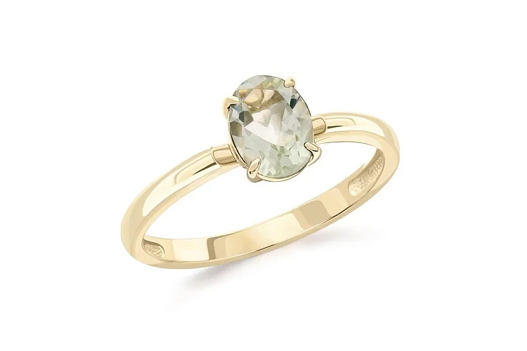 Кольцо из жёлтого золота с аметистом