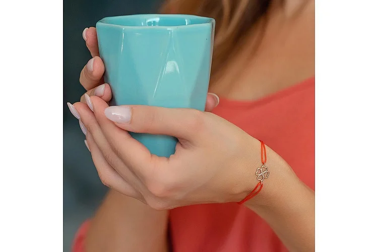 Браслет Клевер из красного золота без вставок