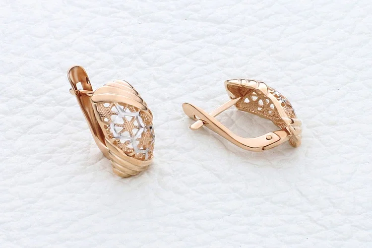 Серьги из красного золота без вставок