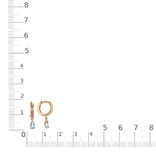 Серьги из красного золота с 2 топазами sky