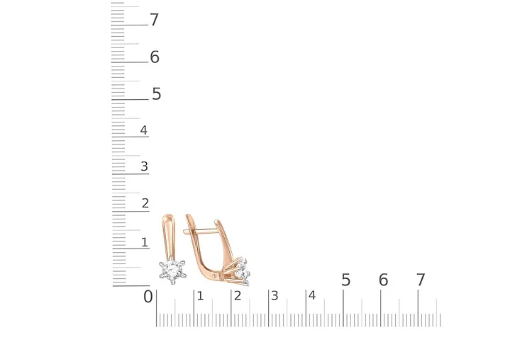 Серьги из красного золота с 2 кристаллами swarovski