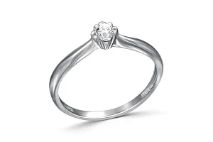 Кольцо из белого золота с бриллиантом