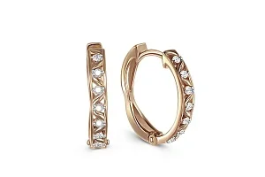 Серьги Дорожки из красного золота с 14 фианитами