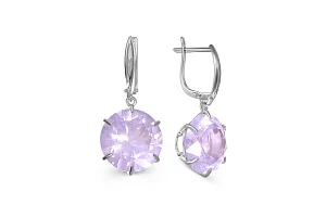 Серьги из белого золота с 2 ситаллами