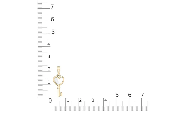 Подвеска Ключик из жёлтого золота с перламутром