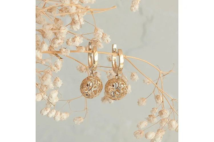 Серьги из жёлтого золота без вставок