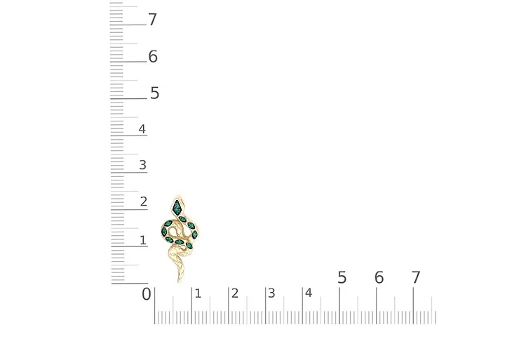 Подвеска Змея из жёлтого золота с 10 изумрудами