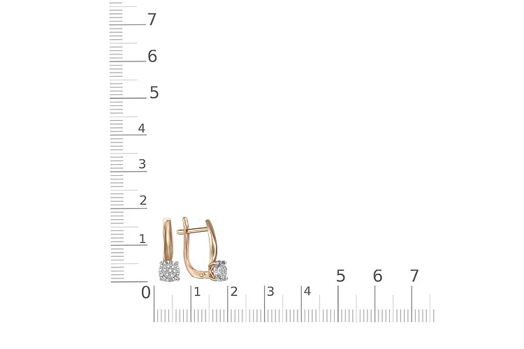 Серьги Малинки из красного золота с 14 бриллиантами