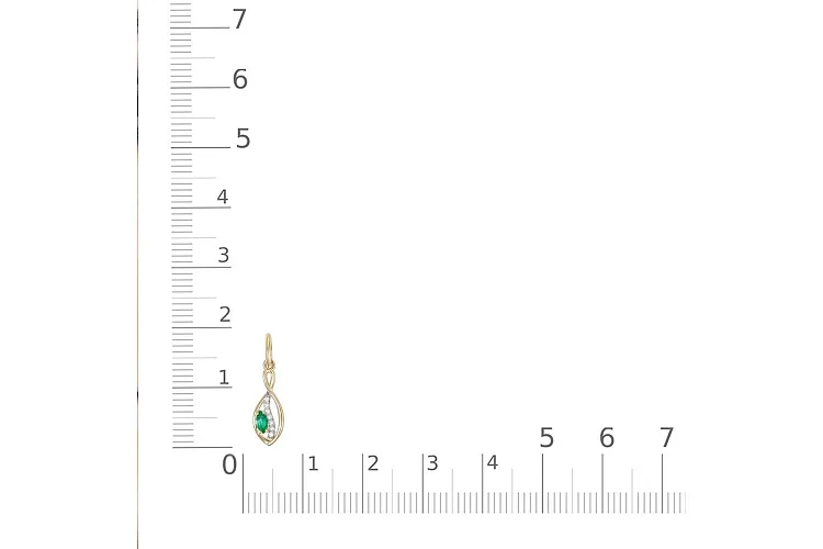 Подвеска из жёлтого золота с изумрудом и 7 бриллиантами